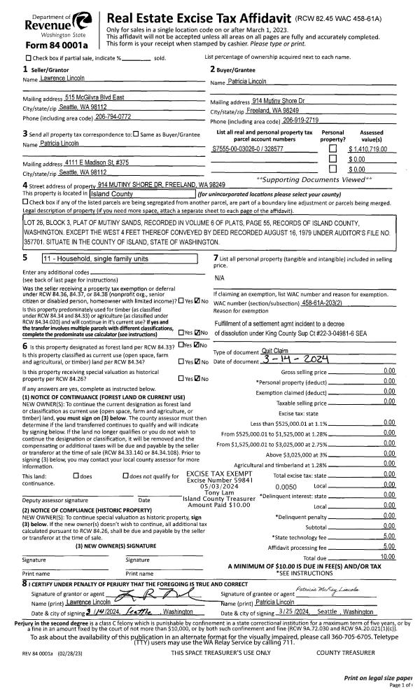 Island County Assessor & Treasurer Property Details 424 MCCARTHY