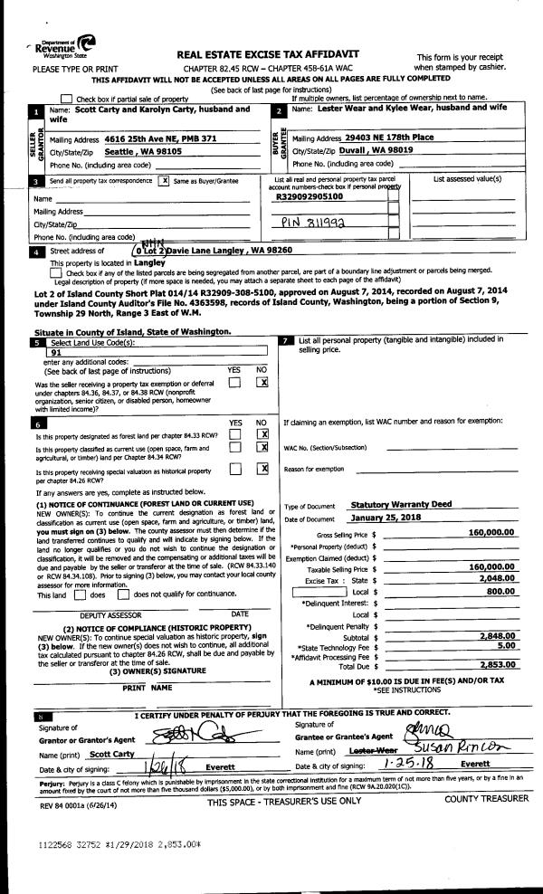 Island County Assessor & Treasurer Property Details 916 OPP, MARK R