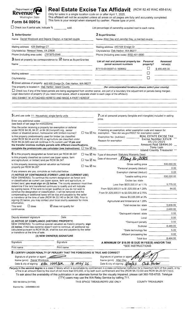 Island County Assessor & Treasurer Property Details 99 SCHULZ